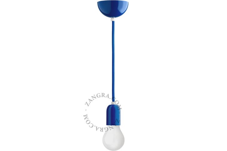 Metalowa lampa wisząca KIN, niebieski - Zangra