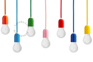 Metalowa lampa wisząca KIN, niebieski - Zangra