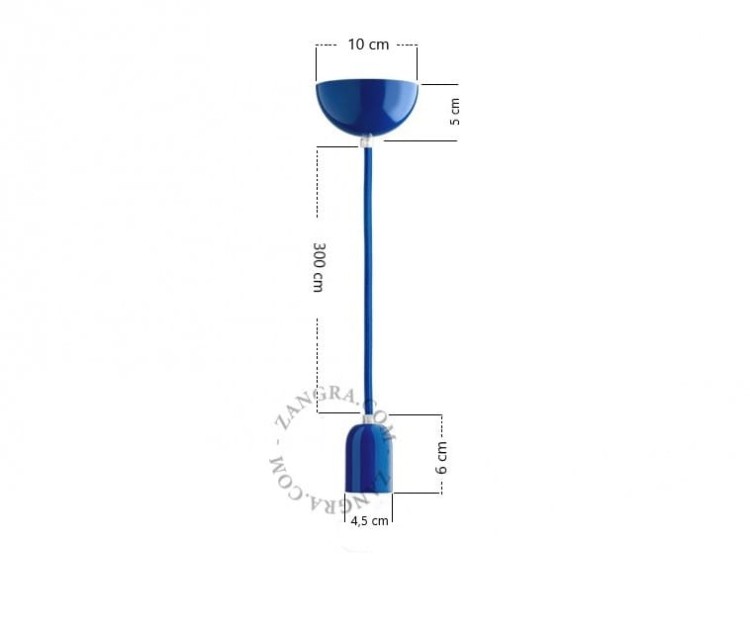 Metalowa lampa wisząca KIN, niebieski - Zangra