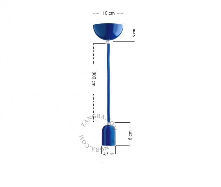 Metalowa lampa wisząca KIN, niebieski - Zangra