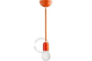 Metalowa lampa wisząca KIN, pomarańczowa - Zangra
