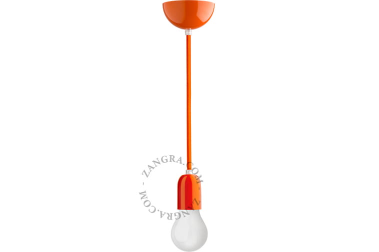 Metalowa lampa wisząca KIN, pomarańczowa - Zangra