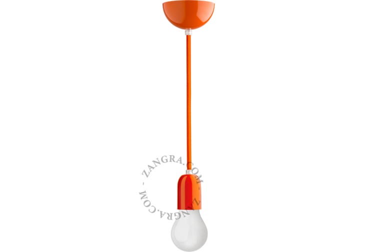Metalowa lampa wisząca KIN, pomarańczowa - Zangra