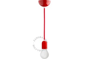 Metalowa lampa wisząca KIN, czerwona - Zangra