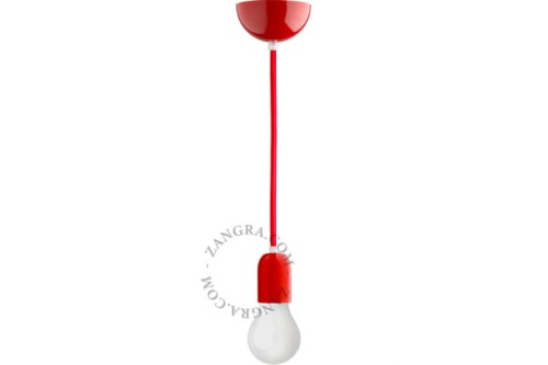 Metalowa lampa wisząca KIN, czerwona - Zangra