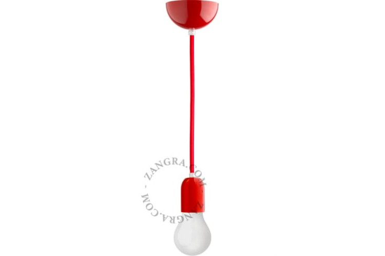 Metalowa lampa wisząca KIN, czerwona - Zangra