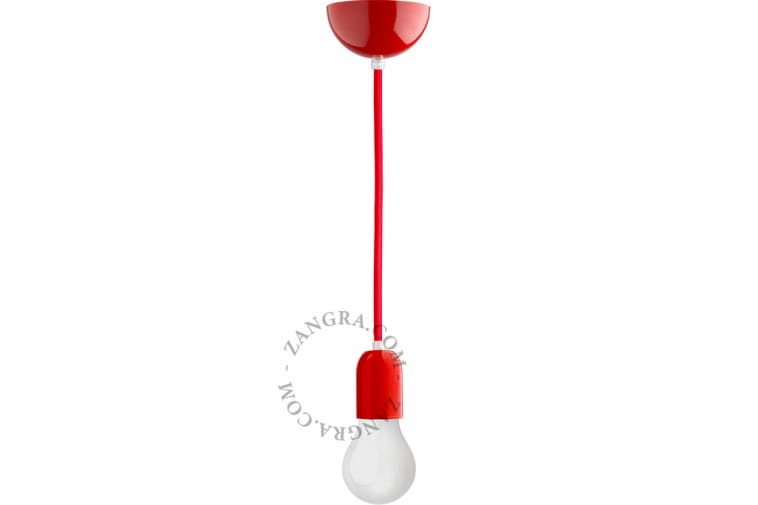 Metalowa lampa wisząca KIN, czerwona - Zangra