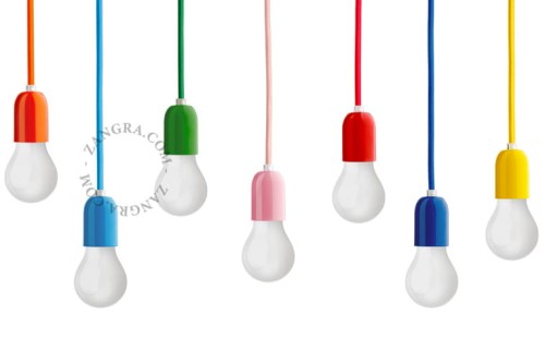 Metalowa lampa wisząca KIN, czerwona - Zangra