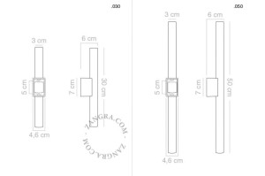 Lampa STICK czarna porcelana, opal 30 - Zangra
