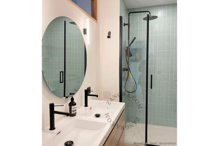 Lampa STICK czarna porcelana, opal 30 - Zangra