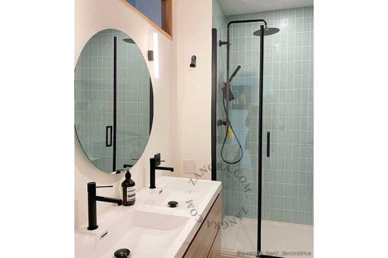 Lampa STICK czarna porcelana, opal 30 - Zangra