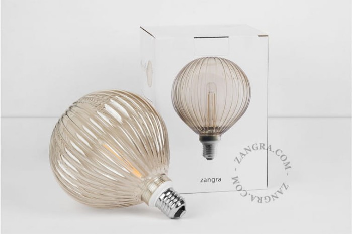 Żarówka LED FILAMENT ,linie, przydymiona  - Zangra