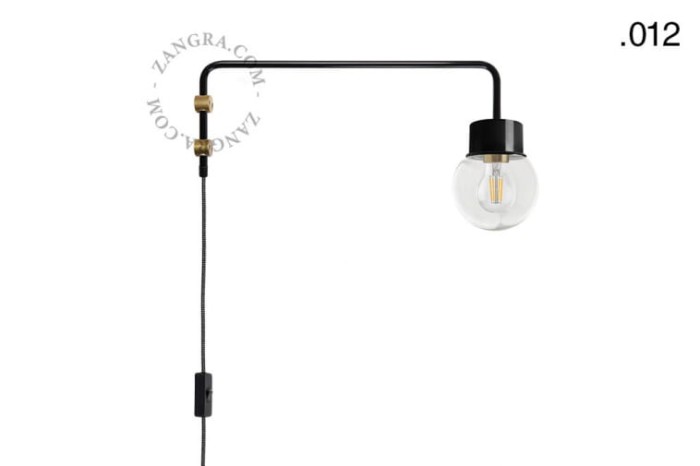 Kinkiet z ramieniem obrotowym ABBIE,czarny 012 - Zangra