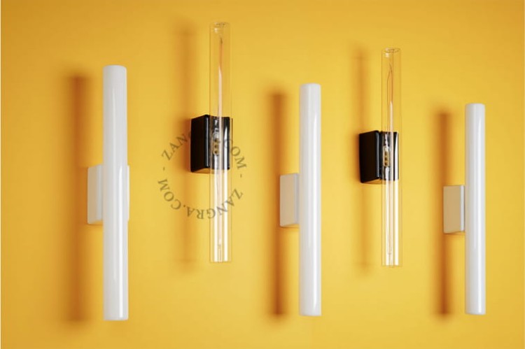 Lampa STICK czarna porcelana, szkło 30 - Zangra