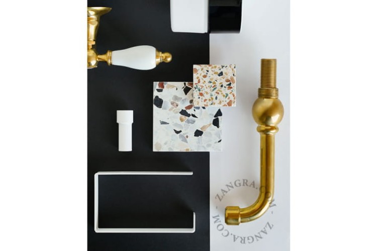 Lakierowany mosiężny haczyk - biały - Zangra