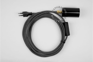 Lampa wisząca/ścienna ALADIN 30 z kablem i wtyczką - czarna - Zangra