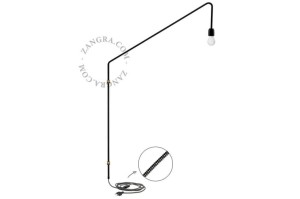 Lampa ścienna APPLI obrotowa, czarna - Zangra