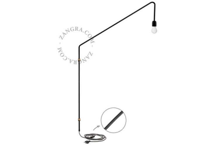Lampa ścienna APPLI obrotowa, czarna - Zangra