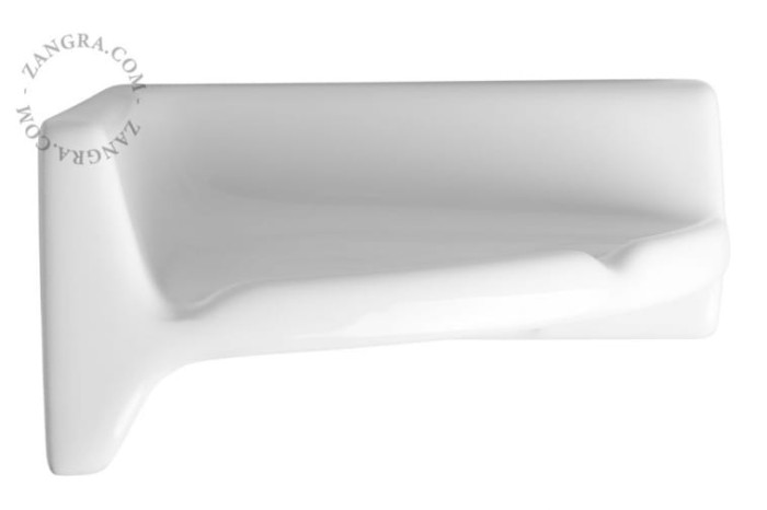 Porcelanowa półka narożna, biała - Zangra
