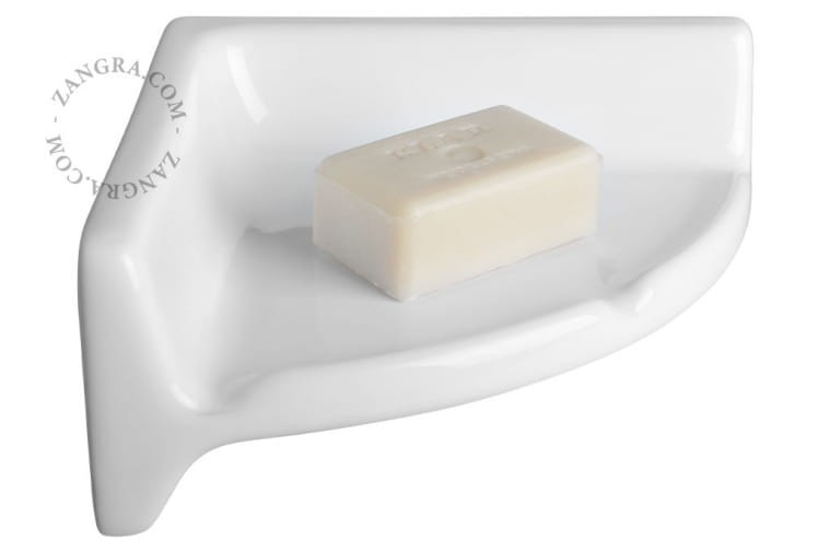 Porcelanowa półka narożna, biała - Zangra