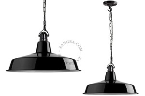 Emaliowana lampa wisząca  ALEXANDRE, czarna - Zangra