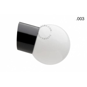 Wodoodporna lampa porcelanowa czarna klosz 003 opal szkło - Zangra