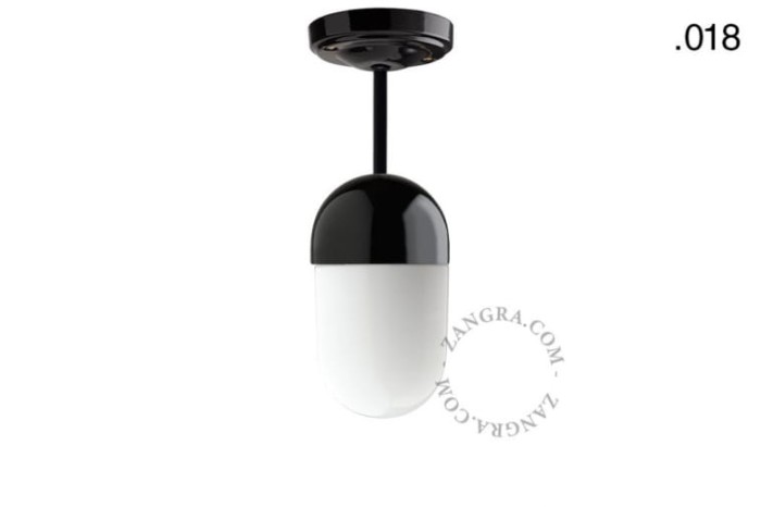 Lampa sufitowa porcelanowa 018 czarna - Zangra
