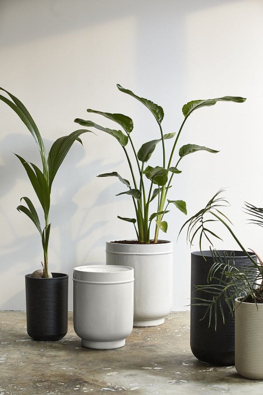 Zestaw doniczek GRANITO, kremowe - Nordal