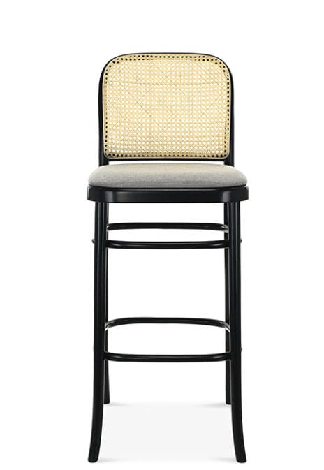 Stołek barowy BST-811/1 tapicerowane, oparcie wyplot - Fameg