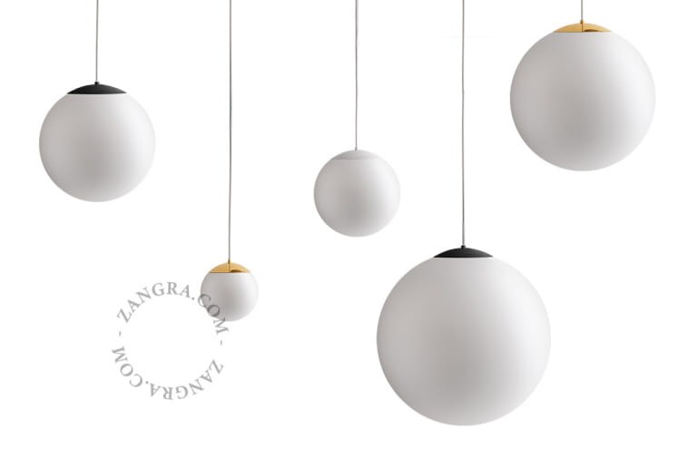 Szklana lampa wisząca biała 098 - Zangra