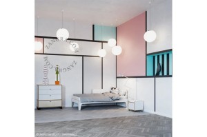 Szklana lampa wisząca biała 098 - Zangra