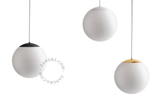 Szklana lampa wisząca biała 098 - Zangra