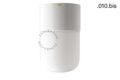Lampa biała porcelana, szklany klosz 010.bis - Zangra