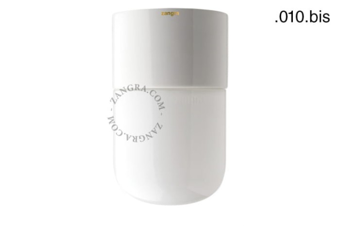 Lampa biała porcelana, szklany klosz 010.bis - Zangra