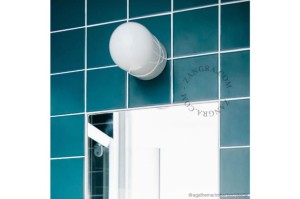 Lampa biała porcelana, szklany klosz 010.bis - Zangra