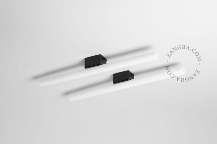 Lampa STICK czarna porcelana, opal 50 - Zangra