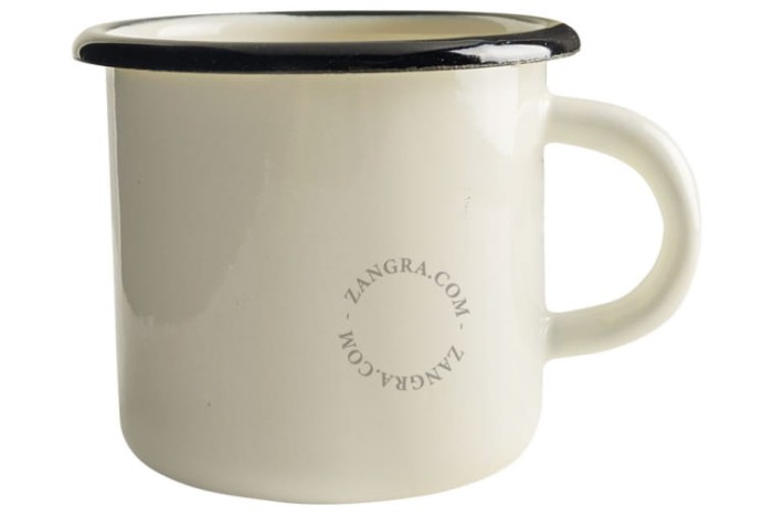 Kubek emaliowany, kość słoniowa - Zangra