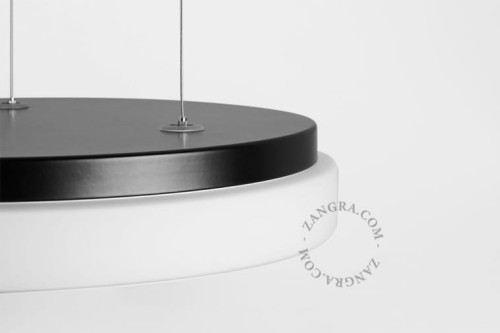 Ręcznie wykonana szklana lampa wisząca, czarna Ø 37,5 cm - Zangra