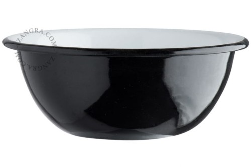 Miska ENAMEL, 15 cm - czarna - Zangra