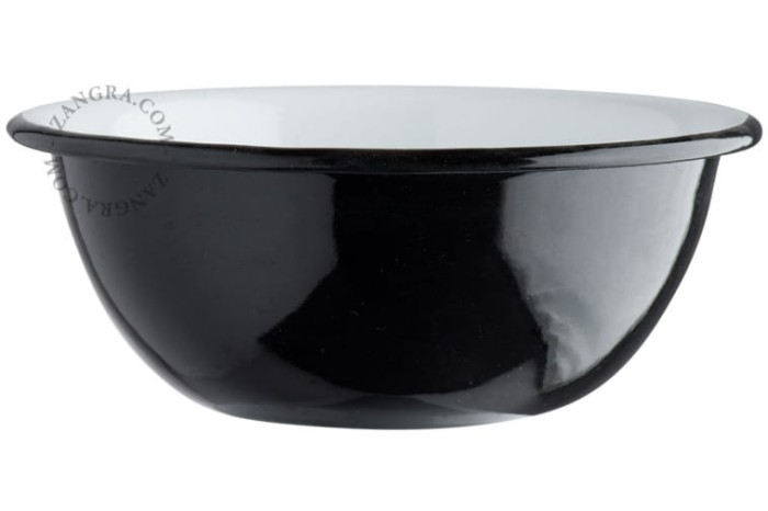 Miska ENAMEL, 15 cm - czarna - Zangra