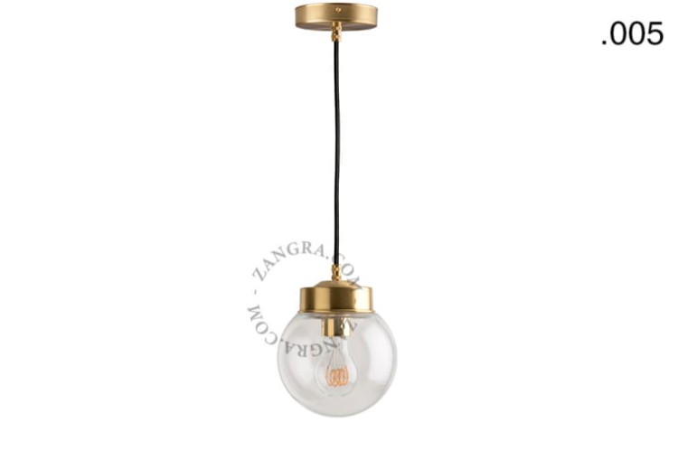 Lampa wisząca 136.005 szkło/mosiądz- Zangra