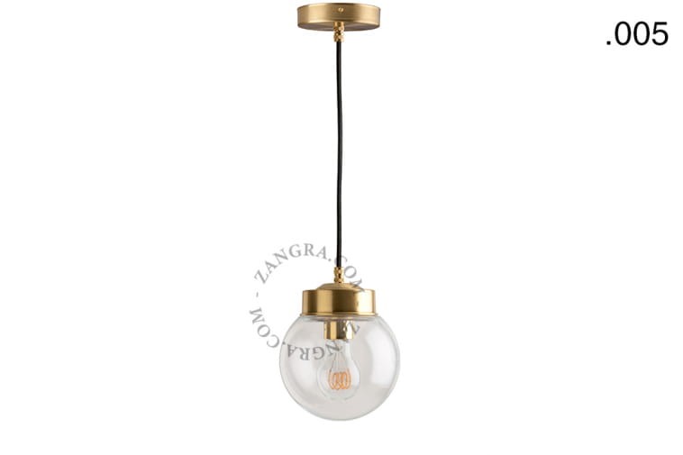 Lampa wisząca 136.005 szkło/mosiądz- Zangra