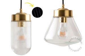 Lampa wisząca 136.005 szkło/mosiądz- Zangra