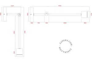 Kinkiet porcelanowy 036.033 czarny - Zangra