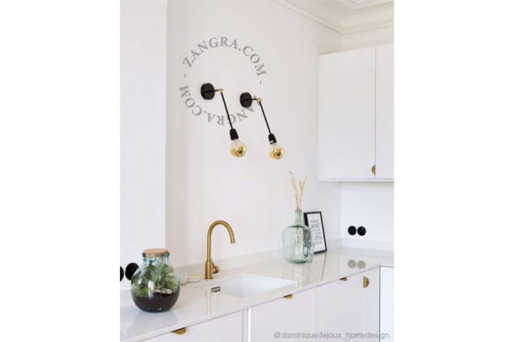 Kinkiet porcelanowy 036.033 czarny - Zangra