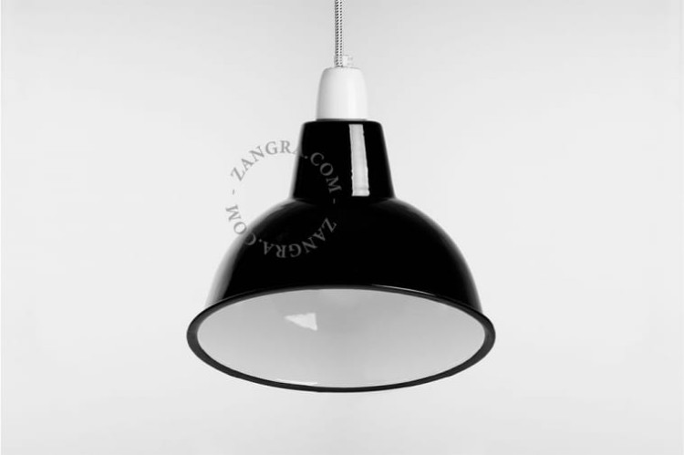 Emaliowana lampa wisząca ALICIA, biała - Zangra