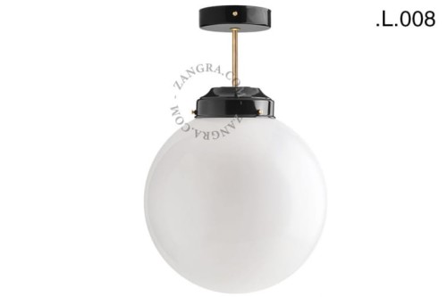 Lampa sufitowa z czarnego mosiądzu, szkła 008 -Zangra