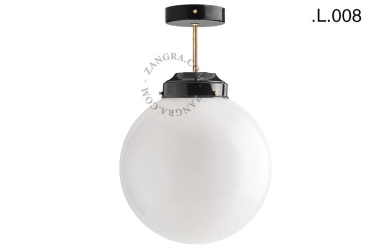 Lampa sufitowa z czarnego mosiądzu, szkła 008 -Zangra