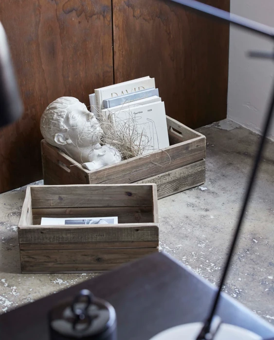 Pojemnik MERLO, drewno z odzysku, zestaw 2 - Nordal