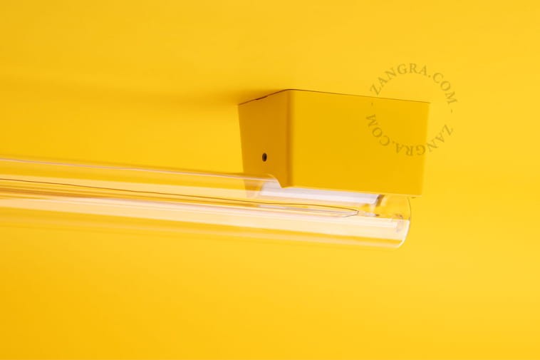 Lampa ścienno-sufitowa S14s z przezroczystą żarówką typu stick - Zangra